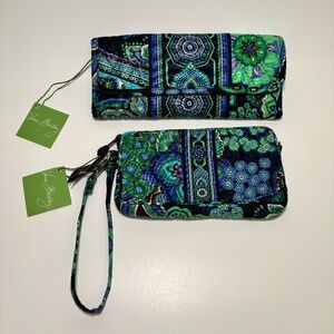 NEW Vera Bradley Blue Rhapsody Set Wristlet Sleek Wallet Retired Vintage Gift